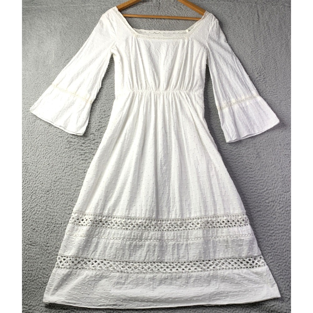 Anthropologie RACHEL ANTONOFF Dress Womens S-XS Photo For Size White Cottagecore